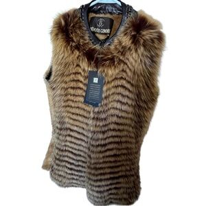 Roberto Cavalli vest, size 40 brown and gold color